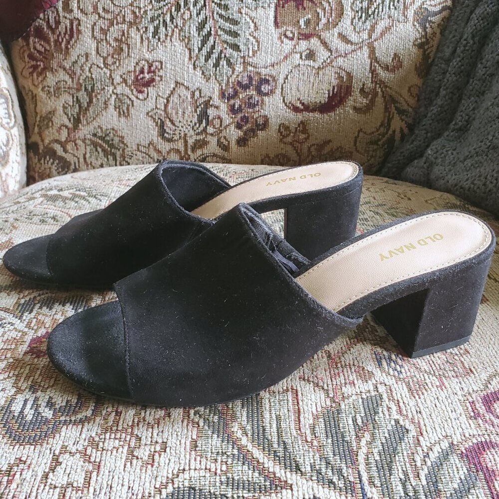 Block Heel Slides Old Navy Black size 7